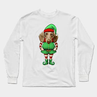 Dachshund Christmas Elf Long Sleeve T-Shirt